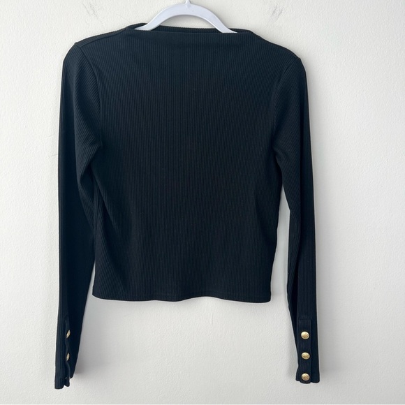 J. Crew Vintage Rib Split-Neck Long Sleeve T-Shirt with Buttons - Picture 4 of 10